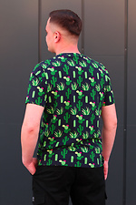 Цветная хлопковая футболка на лето в принт кактусы GEN 8000359 фото №3
