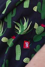 Цветная хлопковая футболка на лето в принт кактусы GEN 8000359 фото №5