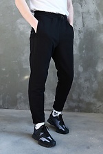 Хлопковые спортивные штаны на затяжках в черном цвете GARD 8038359 фото №5