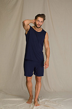 Cotton men's pajamas with shorts for the summer Key 2026360 photo №1