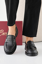 Women's spring-autumn black leather shoes  2505360 photo №3