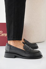 Women's spring-autumn black leather shoes  2505360 photo №4
