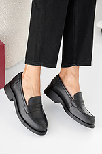 Women's spring-autumn black leather shoes  2505360 photo №7