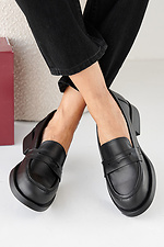 Women's spring-autumn black leather shoes  2505360 photo №8