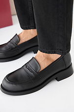 Women's spring-autumn black leather shoes  2505360 photo №9