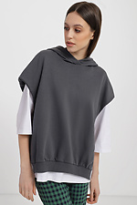 Women's ANN knitted vest with hood and slits Garne 3040360 photo №1