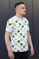 Colored cotton T-shirt for summer in lime print GEN 8000360 photo №2
