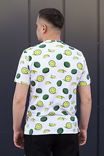 Colored cotton T-shirt for summer in lime print GEN 8000360 photo №3