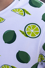 Colored cotton T-shirt for summer in lime print GEN 8000360 photo №5