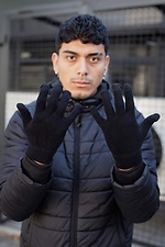 Warm sensory black gloves Without 8048360 photo №2