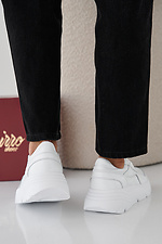 Women's spring-autumn white leather sneakers  2505361 photo №3
