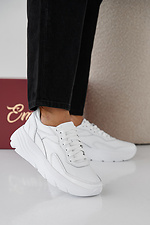 Women's spring-autumn white leather sneakers  2505361 photo №4