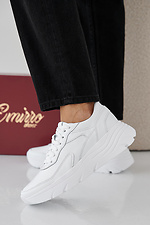 Women's spring-autumn white leather sneakers  2505361 photo №5
