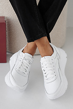 Women's spring-autumn white leather sneakers  2505361 photo №7