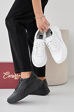 Women's spring-autumn white leather sneakers  2505361 photo №9