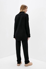 Women's black knitted suit: turtleneck sweater, wide leg pants  4038361 photo №3