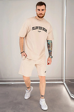 Men's summer suit with Dream print Beige Teamv 8034361 photo №3