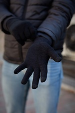 Черные сенсорные перчатки на зиму Without 8048361 фото №3