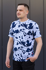 Batikfarbenes Baumwoll-T-Shirt mit Streifen GEN 8000362 Foto №1
