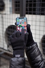 Warm sensory black gloves for the winter Without 8048362 photo №1
