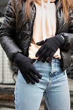 Warm sensory black gloves for the winter Without 8048362 photo №2