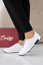 Women's spring-autumn white-black leather sneakers  2505363 photo №2