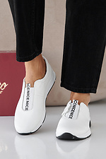 Women's spring-autumn white-black leather sneakers  2505363 photo №4