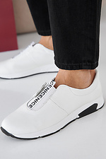Women's spring-autumn white-black leather sneakers  2505363 photo №7