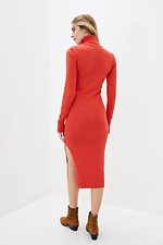 Tailliertes Strickkleid mit Stehkragen und Seitenschlitz  4038363 Foto №3