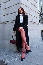 Burgunderfarbene Strumpfhose mit weißen Punkten M-SOCKS 2040364 Foto №2
