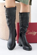 Women's winter black leather boots 2505364 photo №2