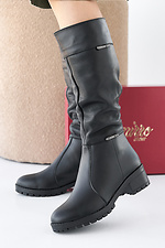 Women's winter black leather boots 2505364 photo №5