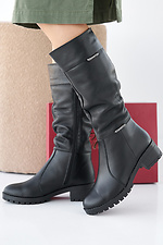 Women's winter black leather boots 2505364 photo №6