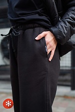 Теплые спортивные штаны чинос на флисе в черном цвете Without 8048364 фото №5