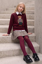 Бургунди детские однотонные колготки из микрофибры M-SOCKS 2040365 фото №3