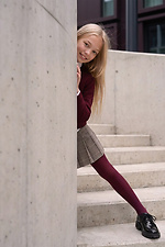 Бургунди детские однотонные колготки из микрофибры M-SOCKS 2040365 фото №5