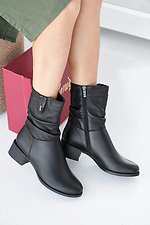Women's spring-autumn black leather boots 2505366 photo №1