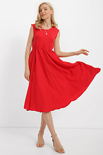Красное платье TONIA без рукавов с длинной пышной юбкой Garne 3040366 фото №1