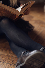 Черные детские однотонные колготки из микрофибры M-SOCKS 2040367 фото №3