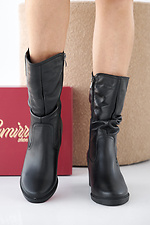 Damen-Winterstiefel aus schwarzem Leder 2505367 Foto №3