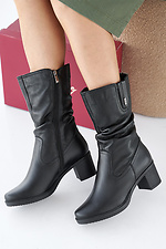 Damen-Winterstiefel aus schwarzem Leder 2505367 Foto №6