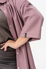 Shirt with buttons made of powder-colored eco-leather Garne 3041367 photo №10
