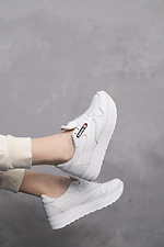 Urban White Leather Platform Sneakers  8018367 photo №5