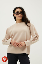 Beżowy sweter bawełniany z plisowanymi rękawami Garne 3039368 zdjęcie №1