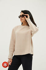 Beige cotton sweater with pleated sleeves Garne 3039368 photo №3