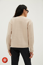Beżowy sweter bawełniany z plisowanymi rękawami Garne 3039368 zdjęcie №4