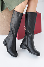 Damen-Winterstiefel aus schwarzem Leder 2505369 Foto №3