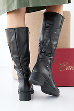 Damen-Winterstiefel aus schwarzem Leder 2505369 Foto №5