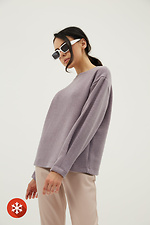 Fioletowy sweter bawełniany z plisowanymi rękawami Garne 3039369 zdjęcie №1
