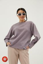 Fioletowy sweter bawełniany z plisowanymi rękawami Garne 3039369 zdjęcie №2